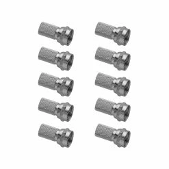 Promo 😀 Australia Sale - Antsig F59 Type Twist-On Plug Suits RG-6 Cable - 10 Pack Metallic 😉