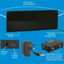 Discount ⭐ Australia Sale - Antsig Flat Panel Indoor VHF/UHF Antenna With External Amplifier Black Gloss ⌛ -Antsig Sales Store 8af033164cfa48ce8f4f979c3698728a