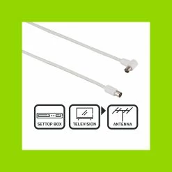 New 🎉 Australia Only - Antsig 1.5m White Right Angled Pal TV Lead 👍 -Antsig Sales Store a3741e012a86460dad6a195a77ee4958