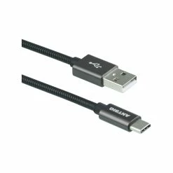 Discount ❤️ Antsig 1.5m USB-A To USB-C Steel Cable Black - To Australia 🎉